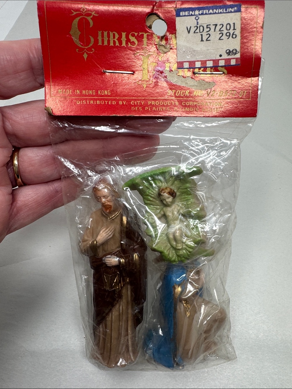 Vintage Ben Franklin Store Christmas Nativity Mary Joseph Jesus Hong Kong Figure